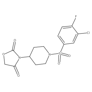 3-(1-((3-Chloro-4-fluorophenyl)sulfonyl)piperidin-4-yl)oxazolidine-2,4-dione Structure