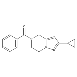 (2-cyclopropyl-6,7-dihydropyrazolo[1,5-a]pyrazin-5(4H)-yl)(phenyl)methanone结构式