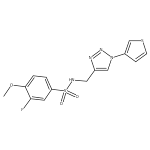 3-fluoro-4-methoxy-N-((1-(thiophen-3-yl)-1H-1,2,3-triazol-4-yl)methyl)benzenesulfonamide Structure
