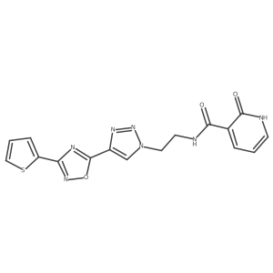 2-hydroxy-N-(2-(4-(3-(thiophen-2-yl)-1,2,4-oxadiazol-5-yl)-1H-1,2,3-triazol-1-yl)ethyl)nicotinamide Structure