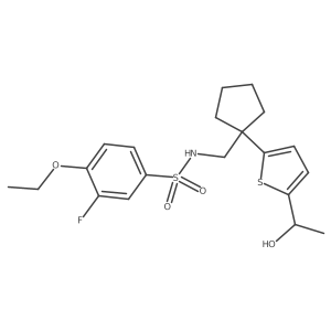 4-ethoxy-3-fluoro-N-((1-(5-(1-hydroxyethyl)thiophen-2-yl)cyclopentyl)methyl)benzenesulfonamide Structure