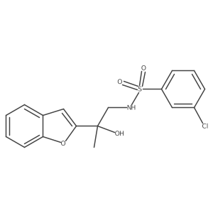 N-(2-(benzofuran-2-yl)-2-hydroxypropyl)-3-chlorobenzenesulfonamide结构式