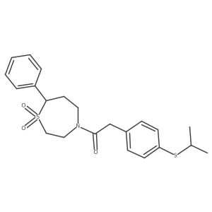 1-(1,1-Dioxido-7-phenyl-1,4-thiazepan-4-yl)-2-(4-(isopropylthio)phenyl)ethanone结构式