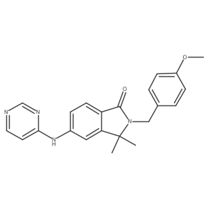 2,3-Dihydro-2-[(4-methoxyphenyl)methyl]-3,3-dimethyl-5-(4-pyrimidinylamino)-1h-isoindol-1-one结构式