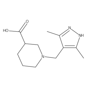 1-((3,5-dimethyl-1H-pyrazol-4-yl)methyl)piperidine-3-carboxylic acid Structure