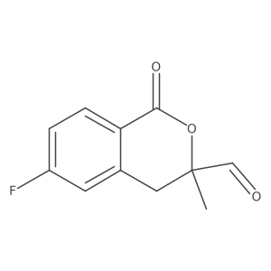 6-fluoro-3-methyl-1-oxo-3,4-dihydro-1H-2-benzopyran-3-carbaldehyde结构式