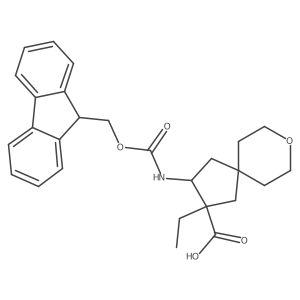 2-ethyl-3-({[(9H-fluoren-9-yl)methoxy]carbonyl}amino)-8-oxaspiro[4.5]decane-2-carboxylic acid结构式