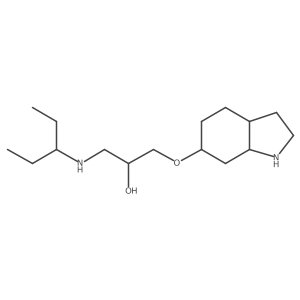 1-(octahydro-1H-indol-6-yloxy)-3-[(pentan-3-yl)amino]propan-2-ol结构式