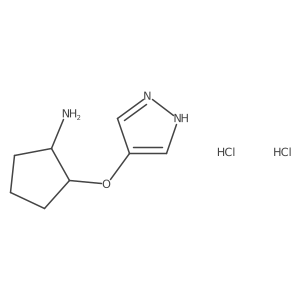 Rel-(1R,2S)-2-((1H-pyrazol-4-yl)oxy)cyclopentan-1-amine dihydrochloride结构式