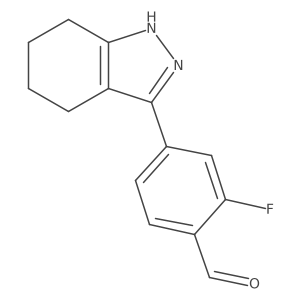 2-fluoro-4-(4,5,6,7-tetrahydro-2H-indazol-3-yl)benzaldehyde Structure