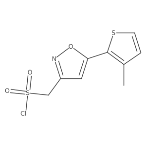 [5-(3-Methylthiophen-2-yl)-1,2-oxazol-3-yl]methanesulfonyl chloride结构式