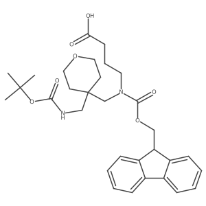 4-({[4-({[(tert-butoxy)carbonyl]amino}methyl)oxan-4-yl]methyl}({[(9H-fluoren-9-yl)methoxy]carbonyl})amino)butanoic acid结构式