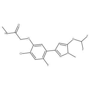 2-(2-Chloro-5-(5-(difluoromethoxy)-1-methyl-1H-pyrazol-3-yl)-4-fluorophenoxy)-N-methylacetamide Structure