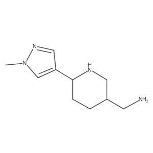 [6-(1-methyl-1H-pyrazol-4-yl)piperidin-3-yl]methanamine Structure