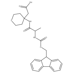 2-{4-[(2R)-2-({[(9H-fluoren-9-yl)methoxy]carbonyl}amino)propanamido]thian-4-yl}acetic acid Structure