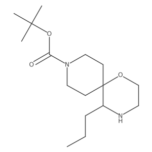Tert-butyl 5-propyl-1-oxa-4,9-diazaspiro[5.5]undecane-9-carboxylate结构式