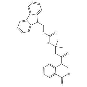 2-[3-({[(9H-fluoren-9-yl)methoxy]carbonyl}amino)-N,3-dimethylbutanamido]benzoic acid Structure