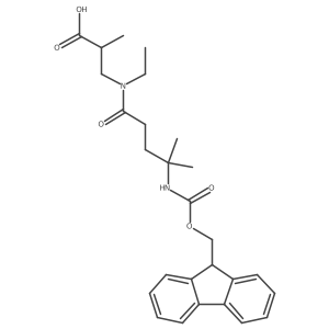 3-[N-ethyl-4-({[(9H-fluoren-9-yl)methoxy]carbonyl}amino)-4-methylpentanamido]-2-methylpropanoic acid Structure