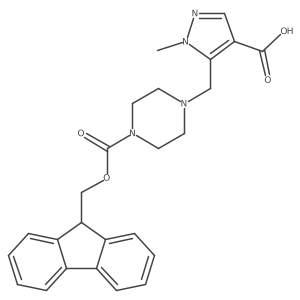 5-[(4-{[(9H-fluoren-9-yl)methoxy]carbonyl}piperazin-1-yl)methyl]-1-methyl-1H-pyrazole-4-carboxylic acid Structure