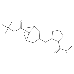 Tert-butyl 3-[[2-(methylcarbamoyl)pyrrolidin-1-yl]methyl]-8-azabicyclo[3.2.1]octane-8-carboxylate结构式
