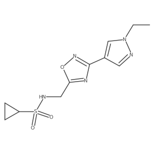N-{[3-(1-ethyl-1H-pyrazol-4-yl)-1,2,4-oxadiazol-5-yl]methyl}cyclopropanesulfonamide Structure