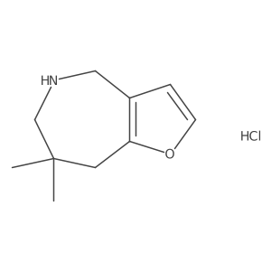 7,7-Dimethyl-5,6,7,8-tetrahydro-4H-furo[3,2-c]azepine hydrochloride结构式