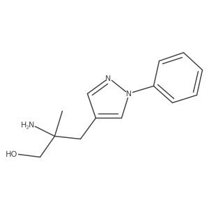 2-amino-2-methyl-3-(1-phenyl-1H-pyrazol-4-yl)propan-1-ol结构式