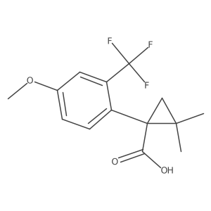 1-[4-Methoxy-2-(trifluoromethyl)phenyl]-2,2-dimethylcyclopropane-1-carboxylic acid Structure