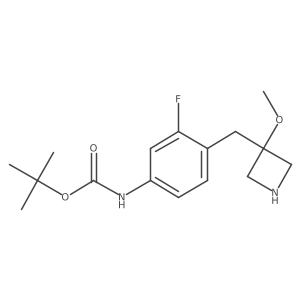 tert-butyl N-{3-fluoro-4-[(3-methoxyazetidin-3-yl)methyl]phenyl}carbamate结构式
