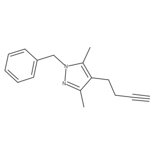 1-benzyl-4-(but-3-yn-1-yl)-3,5-dimethyl-1H-pyrazole结构式