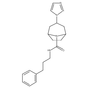 N-(3-phenylpropyl)-3-(1H-1,2,3-triazol-1-yl)-8-azabicyclo[3.2.1]octane-8-carboxamide结构式