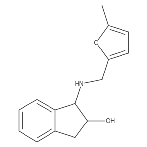 1-(((5-methylfuran-2-yl)methyl)amino)-2,3-dihydro-1H-inden-2-ol Structure
