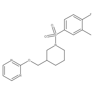 2-{[1-(4-Fluoro-3-methylbenzenesulfonyl)piperidin-3-yl]methoxy}pyrimidine结构式
