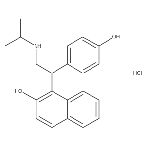 1-(1-(4-Hydroxyphenyl)-2-((1-methylethyl)amino)ethyl)-2-naphthalenol hydrochloride Structure
