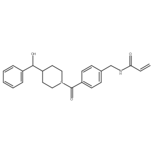 N-[(4-{4-[hydroxy(phenyl)methyl]piperidine-1-carbonyl}phenyl)methyl]prop-2-enamide结构式