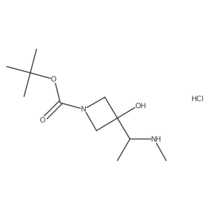 Tert-butyl 3-hydroxy-3-[1-(methylamino)ethyl]azetidine-1-carboxylate;hydrochloride Structure