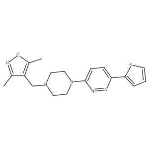 3-{4-[(3,5-Dimethyl-1,2-oxazol-4-yl)methyl]piperazin-1-yl}-6-(thiophen-2-yl)pyridazine结构式