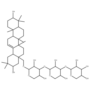 I(2)-D-Arabinopyranoside, (3I(2),21I(2))-3,21-dihydroxyolean-12-en-28-yl O-I(2)-D-arabinopyranosyl-(1a3)-O-I(2)-D-arabinopyranosyl-(1a3)- Structure