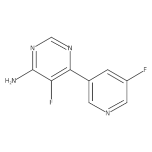 5-Fluoro-6-(5-fluoropyridin-3-yl)pyrimidin-4-amine结构式