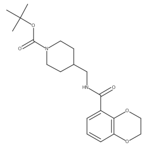 tert-Butyl 4-((2,3-dihydrobenzo[b][1,4]dioxine-5-carboxamido)methyl)piperidine-1-carboxylate Structure