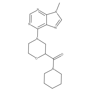 9-methyl-6-[2-(piperidine-1-carbonyl)morpholin-4-yl]-9H-purine结构式