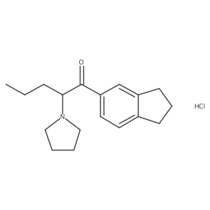 1-(2,3-dihydro-1H-inden-5-yl)-2-(pyrrolidin-1-yl)pentan-1-one,monohydrochloride Structure