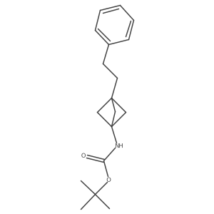 tert-butyl N-[3-(2-phenylethyl)bicyclo[1.1.1]pentan-1-yl]carbamate结构式