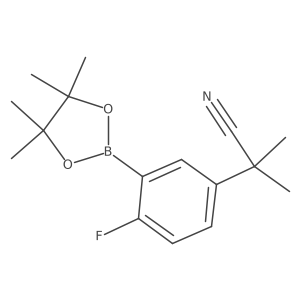 2-[4-Fluoro-3-(4,4,5,5-tetramethyl-1,3,2-dioxaborolan-2-yl)phenyl]-2-methylpropanenitrile结构式
