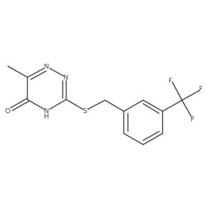 6-methyl-3-((3-(trifluoromethyl)benzyl)thio)-1,2,4-triazin-5(4H)-one Structure