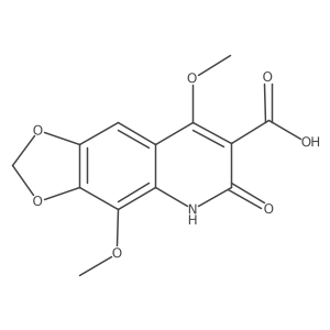 5,6-Dihydro-4,8-dimethoxy-6-oxo-1,3-dioxolo[4,5-g]quinoline-7-carboxylic acid结构式