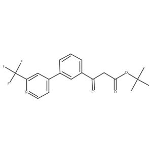 3-Oxo-3-[3-(2-trifluoromethyl-pyridin-4-yl)-phenyl]-propionic acid tert-butyl ester结构式