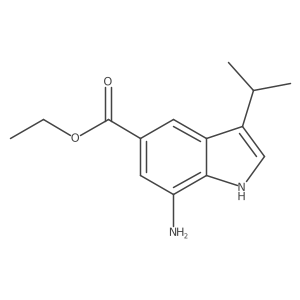 Ethyl 7-amino-3-(1-methylethyl)-1H-indole-5-carboxylate结构式