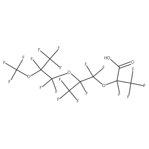 2,3,3,3-Tetrafluoro-2-(1,1,2,3,3,3-hexafluoro-2-(1,1,2,3,3,3-hexafluoro-2-(trifluoromethoxy)propoxy)propoxy)propanoic acid结构式