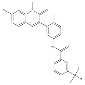 Benzamide,n-[3-(7-chloro-1,2-dihydro-1-methyl-2-oxo-1,6-naphthyridin-3-yl)-4-methylphenyl]-3-(trifluoromethyl)- Structure